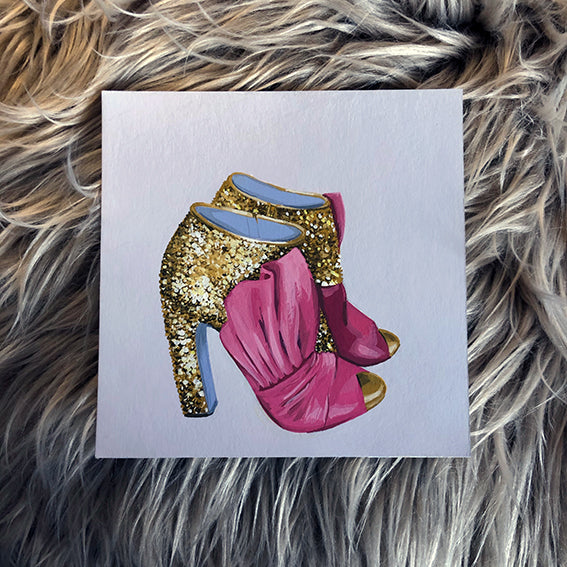 'Miu Miu Glitter Shoes' in Gouache
