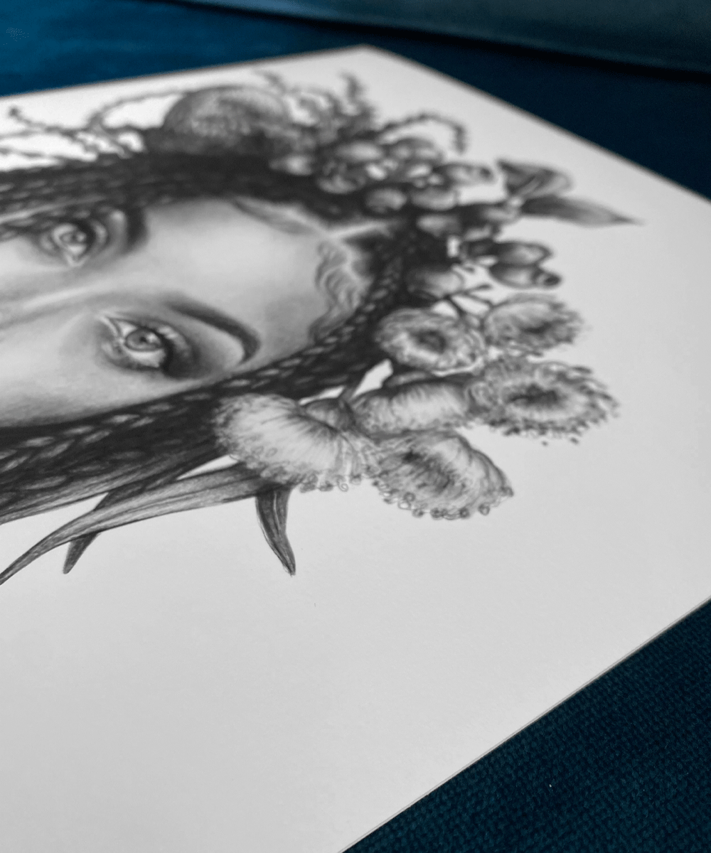 'MIDNIGHT CORYMBIA' B&W PRINT