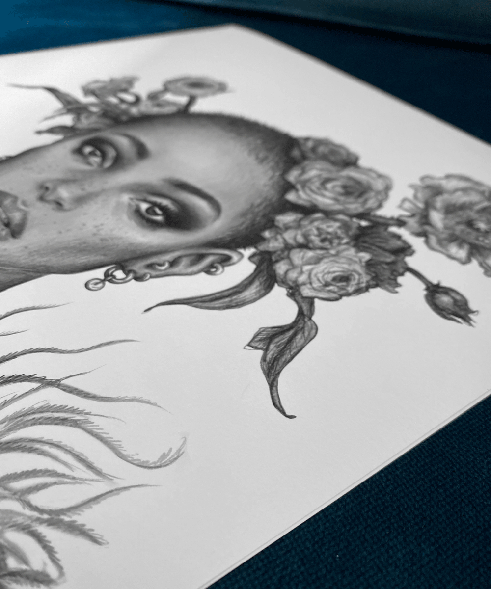 'PERSIAN BUTTERCUP' B&W PRINT